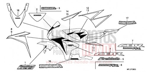 MARCA/STRISCIA (4) CBR1000RRA di 2010